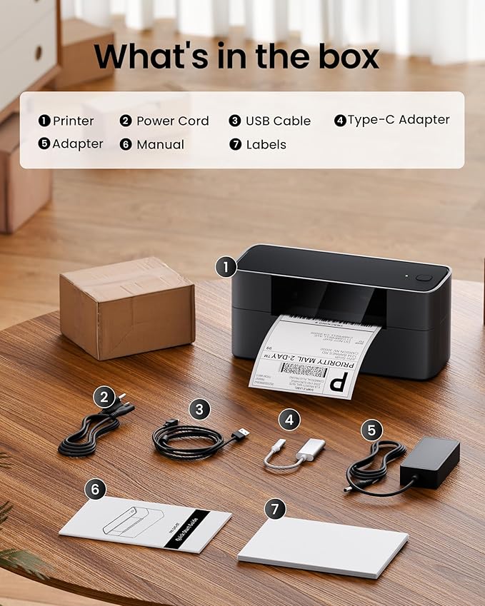 Itari Shipping Label Printer, 245BT Thermal Label Printer 4x6, Bluetooth Label Printers for Small Business, Support iOS, Android, Windows, Amazon, Shopify, USPS-DeskLoop Office