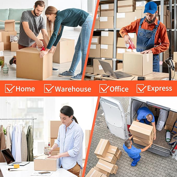 JARLINK 24 Rolls Clear Packing Tape with 4 Dispensers, Heavy Duty Packaging Tape Refills for Shipping Packaging Mailing, 2.7mil Thick, 1.88 inches Wide, 55 Yards Per Roll, 1320 Total Yards-DeskLoop Office