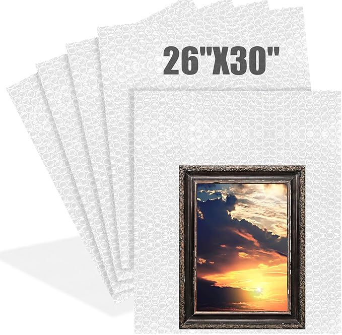5 Pack 26 * 30 Inch Extra Large Bubble Pouches Clear Bubble Pouch Wrap Bags for Packing Shockproof Cushioning Wrap Bag for Shipping Moving Fragile Dishes China Plates Painting Fragile Items-DeskLoop Office