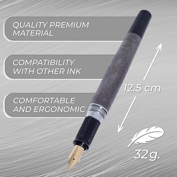 S&R Somit Fountain Pen, Premium Nib,Fancy Pen Executive, Journaling, Calligraphy, Best Writing Pen Gift for Men & Women, Illuminating Gift Box-DeskLoop Office
