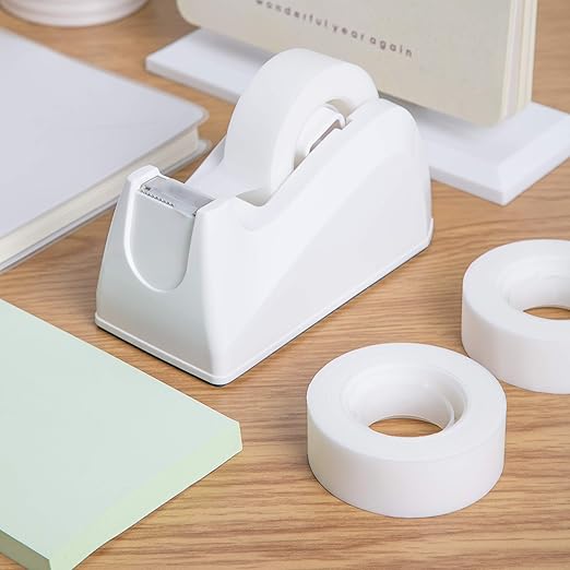 Amazon Basics Tape with Dispenser, 1" Core, Clear, 3/4" x 1300"(36 yds), 16 Count (Pack of 16), 256 Rolls-DeskLoop Office