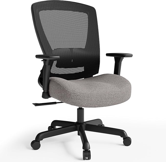 T96C Ergonomic Home Office Chair, Mesh Computer Desk Chair with 4D Armrests, Adjustable Lumbar Support,Tilt Function, Executive Rolling Swivel Task Chair for Long Hours (Stone)-DeskLoop Office