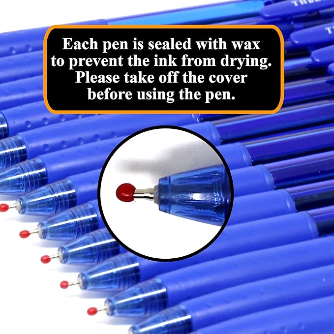 THINK2MASTER [24 Pens - Blue Ink Think2 0.7mm Precision Tip Gel Pens. (24 Blue) Fine Point Small Rollerball Pens with Smooth Quick Drying Ink.-DeskLoop Office