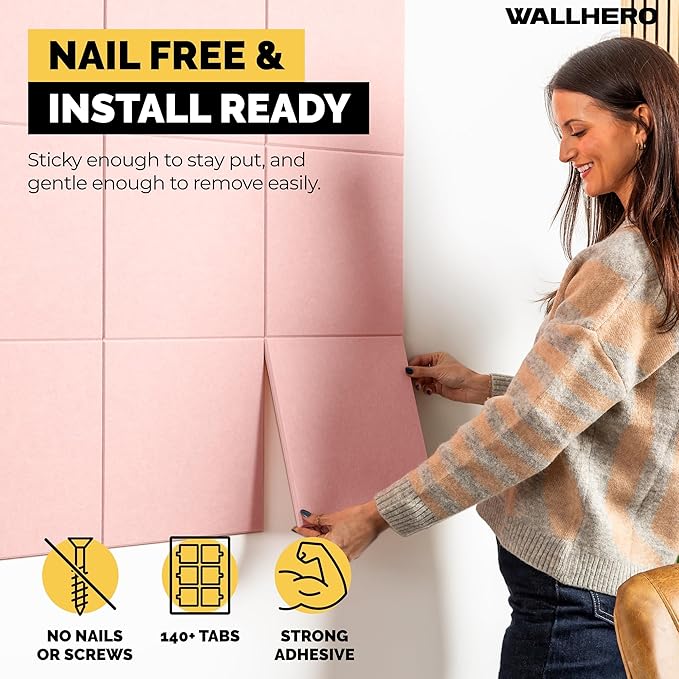 Cork Board for Office, 59" x 36" | 15 Pack | Cork Board Tiles, Large Vision Board, Wall Board, Large Corkboard, Cork Panel, Felt Wall Panels, Cork Panels, Corkboard Roll (Pink)-DeskLoop Office