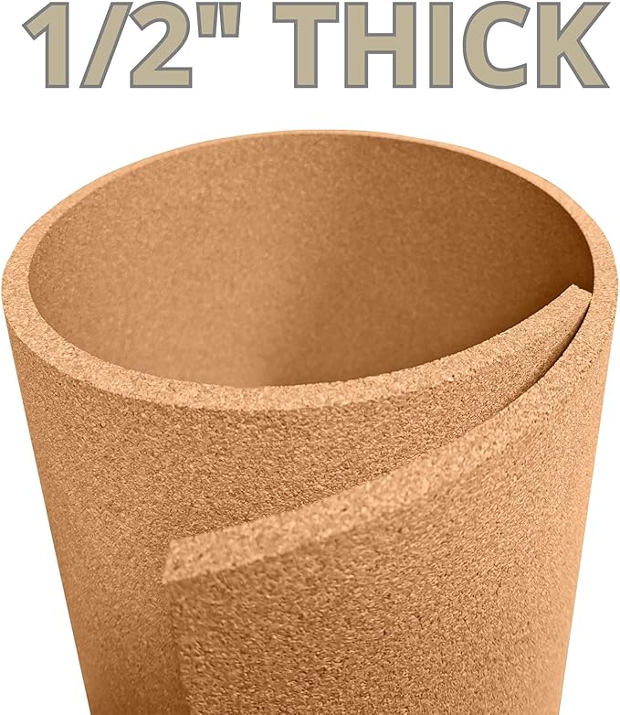 Manton Cork Premium Cork Roll - 4' x 5' x 1/2", 100% Natural Facing Grade Material for Bulletin Boards, Decorative Photo and Message Push Pin Displays - Perfect for Home, School, and Office-DeskLoop Office