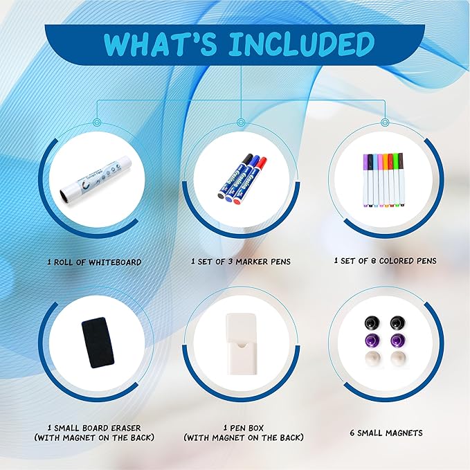 YOUNGJQ Magnetic Whiteboard Contact Paper 48" x 30", Adhesive Magnetic Dry Erase White Board Sticker for Wall, Peel and Stick Wallpaper-DeskLoop Office