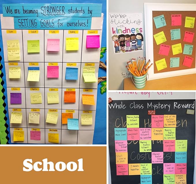 24 Pack Sticky Notes - 3 x 3 Inch Large Memo Pads with 2X Sticking Power,12 Bright Colors Sticky Pads,100 Sheets/Pad - 2400 PCS Super Sticky & Repositionable for Office,Notebook,School,and Daily Use-DeskLoop Office