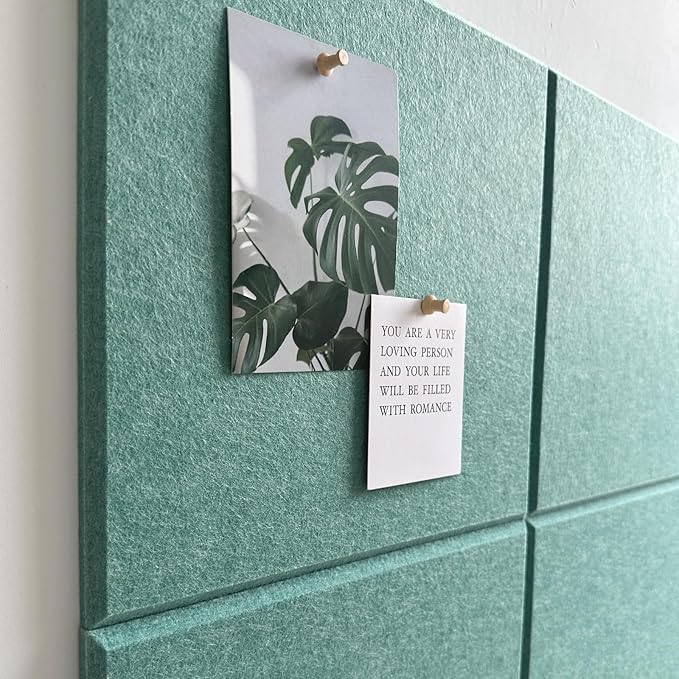Large Cork Board for Office Wall Decor,48"x36"-12 Pack Felt Wall Tiles with Safe Removable Adhesive Tabs, 1/2" Thick, Felt Bulletin Board Pin Board Cork Boards for Walls - Sage Green-DeskLoop Office