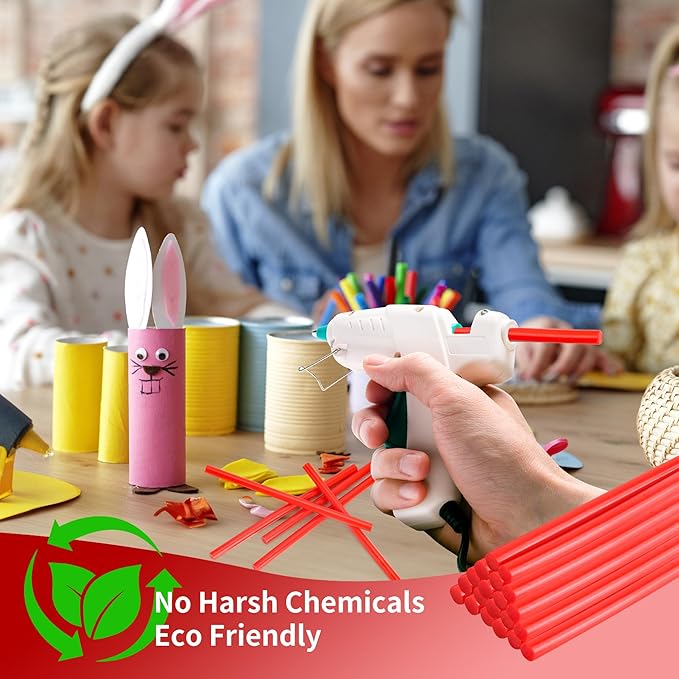 MATUFF Red Hot Glue Sticks Mini 0.27" x 5.9 inches, Colored Hot Melt Mini Glue Sticks for All Temperature Mini Glue Guns, for DIY Craft Arts and Wedding Cards, Stamp Sealing, Bulk Red hot Glue 60 Pack-DeskLoop Office