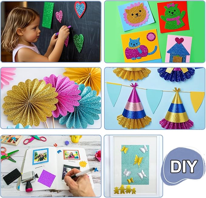 Koogel 36 Sheets Glitter Cardstock, 8.5 x 11 Inches Sparkly Craft Cardstock Paper, for Arts and Crafts, Card Making, Scrapbooking, DIY Projects, Back to School Supplies, 18 Colors, 250GSM-DeskLoop Office