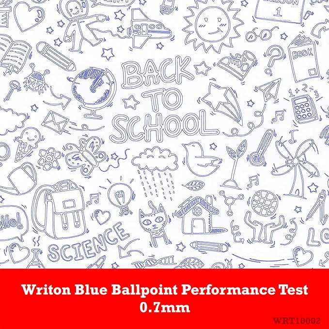 Writon Retractable Blue Ballpoint Pens - 24-Pack Writing Pens - Comfortable Grip - 0.7mm Fine Point for Smooth Writing - Fast-Drying Ink Pen - Ball Point Pens - Modern School, Office Supplies-DeskLoop Office