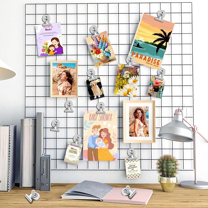 140 Pack Fridge Magnets Refrigerator Magnets; Strong Magnetic Clips Heavy Duty; Detailed List Display Paper Fasteners on Home Office Teaching (Silver)-DeskLoop Office