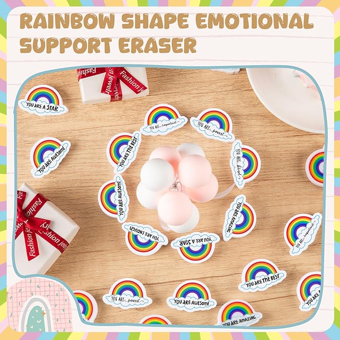 100 Pcs Inspirational Erasers Bulk Mini Pencil Erasers Gifts for Teacher Motivational Office Party Favors Supplies-DeskLoop Office