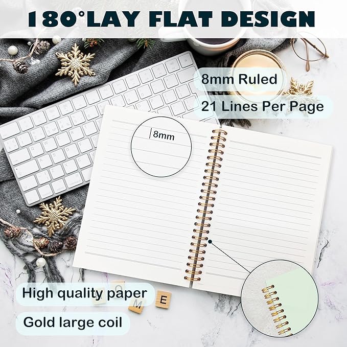 Boho Christian Notebook Journal, Christian Gifts for Women, Bible Notebooks for Note Taking, Bible Journaling Notebook, Jesus the Way the Truth the Life Hardcover Spiral Notebook 5.5x8.3 green-DeskLoop Office