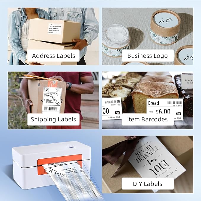 vretti Bluetooth Shipping Label Printer - 4x6 Thermal Label Printer for Shipping Packages Small Business Office or Home,Widely Used for Amazon, Ebay, Shopify, Etsy, USPS-DeskLoop Office