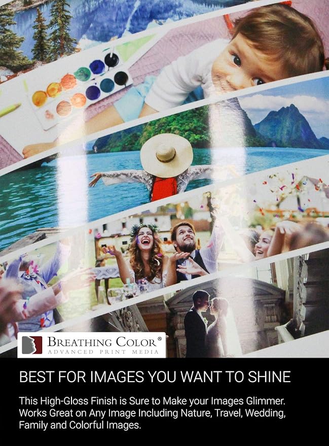 Vibrance Gloss Photo Printer Paper 10 mil 255 gsm Glossy Finish Premium Photo Paper Roll on 3inch Core 17 inches x 100 feet Works with Most Inkjet Printers Including Professional Makes and Models-DeskLoop Office