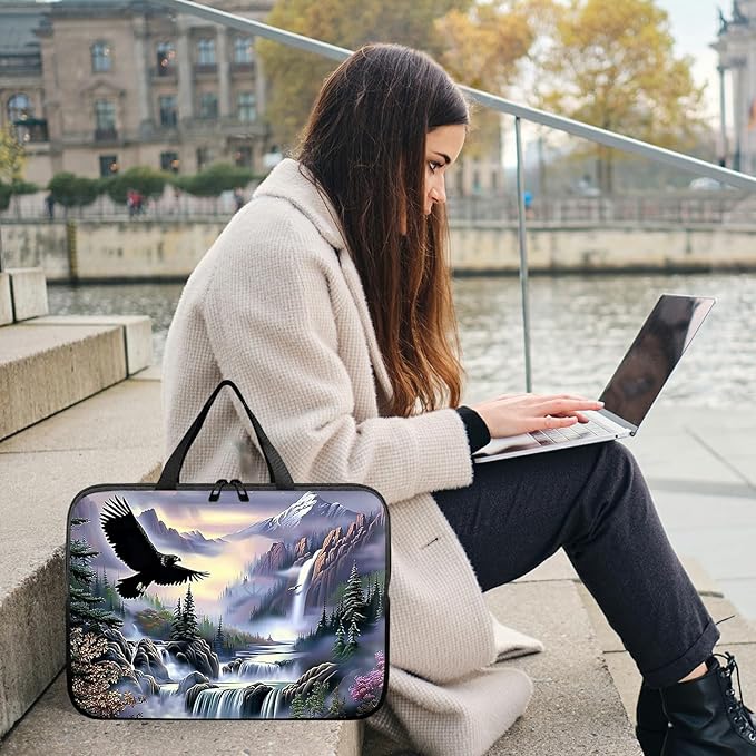 Laptop Sleeve Case Bag 15 inch, Eagle Landscapes Slim Carrying Case Durable Handbag Travel Laptop Bag for 15 inch MacBook Air M3/M2/15 Pro/Surface Laptop 7/6/5/4/3/ Dell XPS 15 Plus
