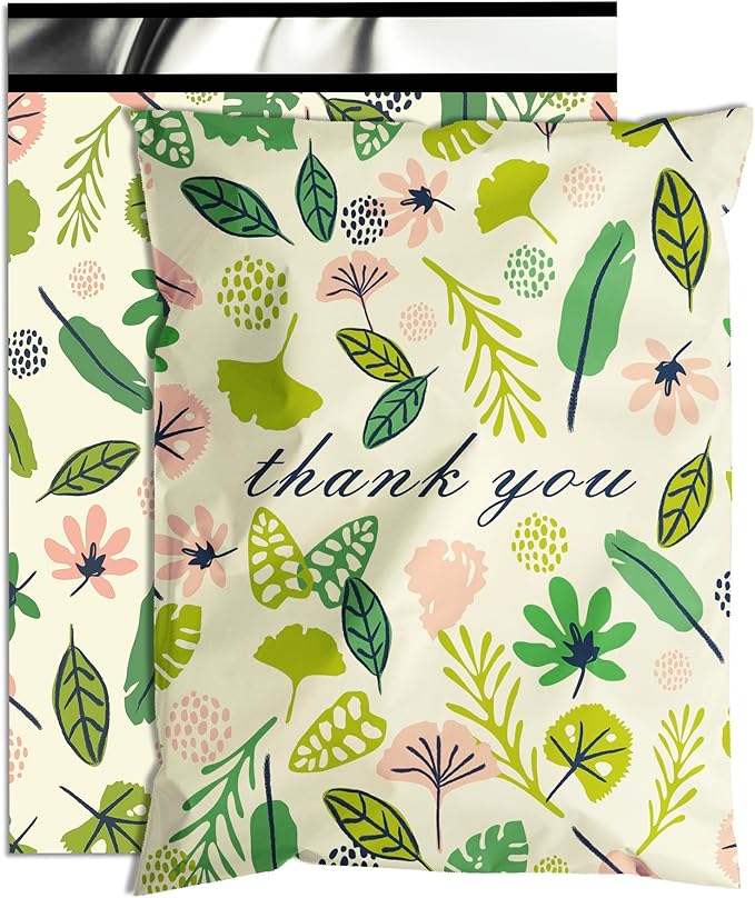 Leafs Poly Mailer 10x13 Inch 25 Pcs, Waterproof Shipping Bags for Clothing, Tear-Resistant Mailier Bags, Strong Mailing Bags with Self-Seal-DeskLoop Office