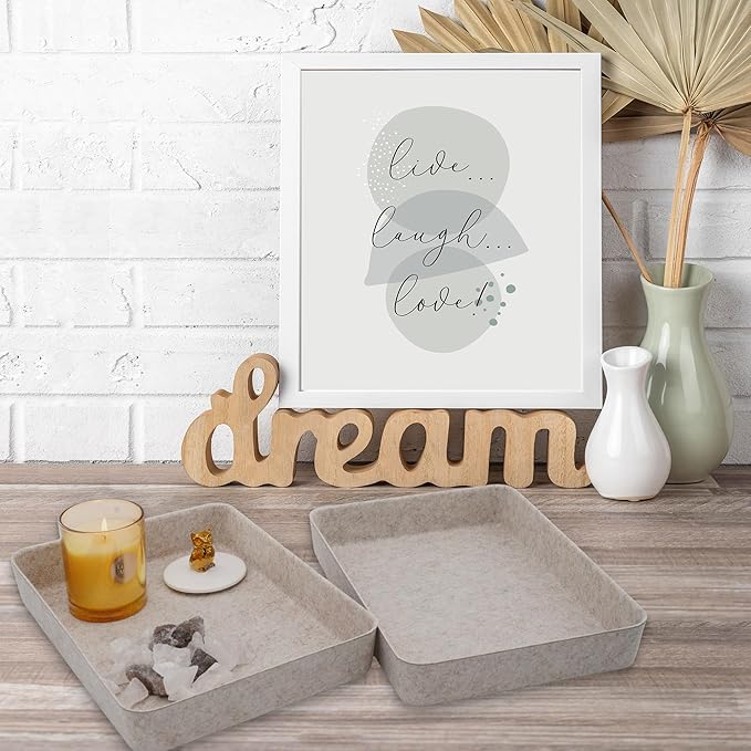 Welaxy 2-piece Office desk drawer organizer tray letter-size documents paper book file Folder Holder Scandinavian-chic storage bin hygge design sleek minimalist gifts idea storage bins (Oatmeal)-DeskLoop Office