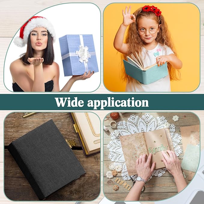 4 Pcs Book Cloth Bookcover Fabric Surface with Paper Backed Binding Cloth Fabric Book Cover for Scrapbooking Album DIY Craft Supplies Home, 4 Colors(Cool Color,14 x 10 Inches)-DeskLoop Office