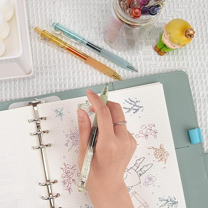 WRITECH Retractable Gel Pens Quick Dry Ink Pens 0.5mm Bullet Multicolor For Journaling, Drawing, Doodling, and Notetaking (Multicolor)-DeskLoop Office