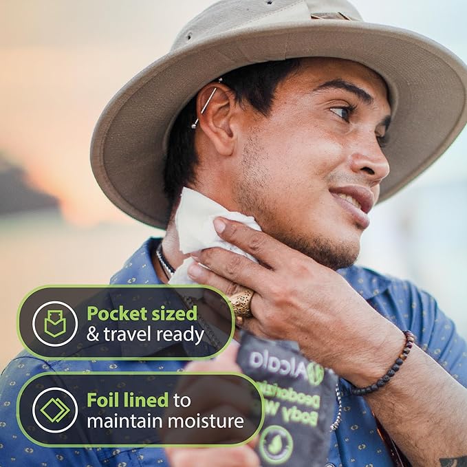 Alcala Deodorizing Body Wipes Individual Shower Wipes 100% Pure Biodegradable Bamboo Wet Wipes with Aloe Tea Tree Adult Body Wipes for Women & Men Ideal for Camping Hiking, Hospitals & Gym (330 Pack)-DeskLoop Office