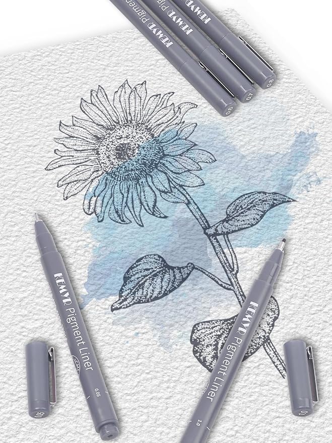 10 Micro Fine liner Drawing Art Pens Calligraphy Pens: 0.05mm-1.0mm Size Grey Art supplies Waterproof Archival Grey Ink Markers For Artists,Use for Professional Watercolor,Sketching-DeskLoop Office