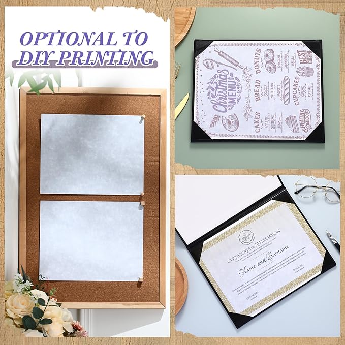Epakh 200 Pcs Old Age Parchment Paper 8.5 x 11 Inch Standard Letter Vintage Colored Old Parchment Semblance Double Side Printing Paper (Light Purple)-DeskLoop Office
