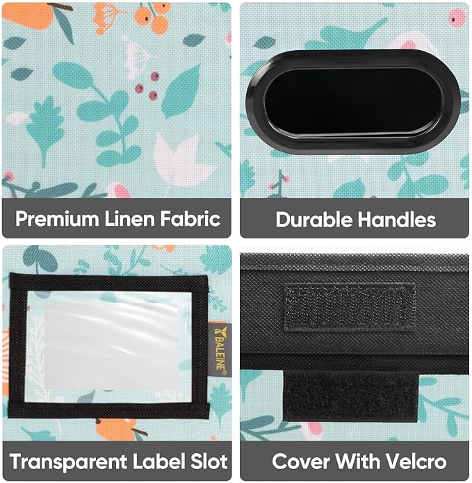 BALEINE File Organizer Box with Lid, Collapsible File Folder Organizer with Plastic Slide, Hanging File Folder Box for Office Document Storage (2 Pack, Spring Stroll)-DeskLoop Office