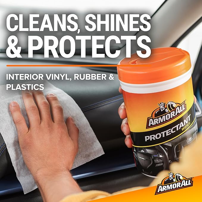 Armor All Car Interior Protectant Wipes, 90 Count Canister, UV Protectant for Vinyl, Rubber, Plastic, Trim and Dashboards-DeskLoop Office