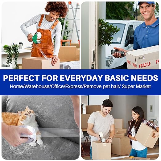 Clear Packing Tape, 24 Rolls Heavy Duty Packaging Tape with Dispensers for Packing Shipping Moving and Sealing, Thicker Packing Tape-2" x 65 Yards Per Roll, 1560 Total Yards-DeskLoop Office