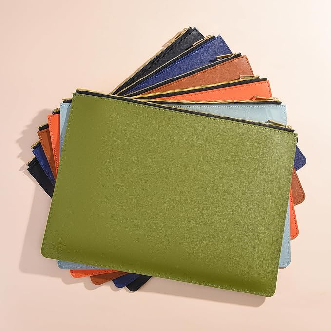 PU Leather A4 File Folder Zipper Document Holder Envelope Folder Case - Image 9