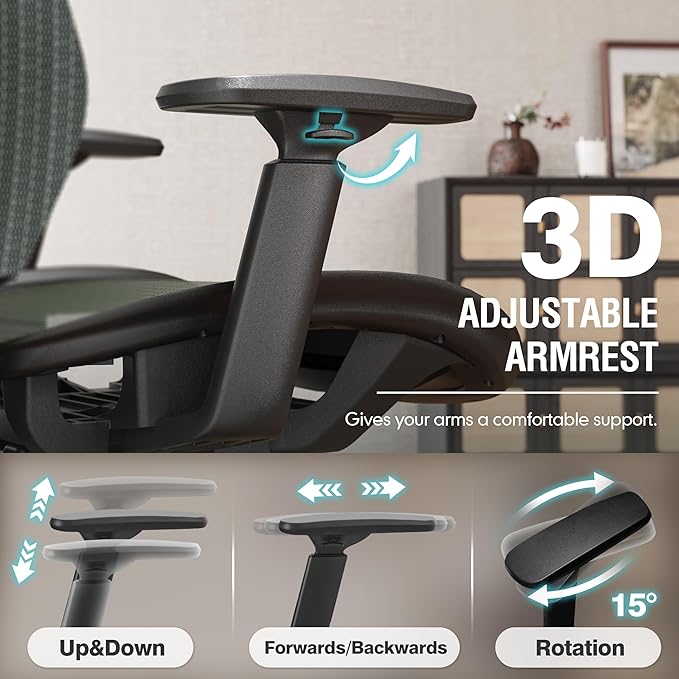 ELABEST T96 Mesh Office Chair,Ergonomic Computer Desk Chair,Sturdy Task Chair- Adjustable Lumbar Support & Armrests,Tilt Function,Comfort Wide Seat,Swivel Home Office Chair-DeskLoop Office