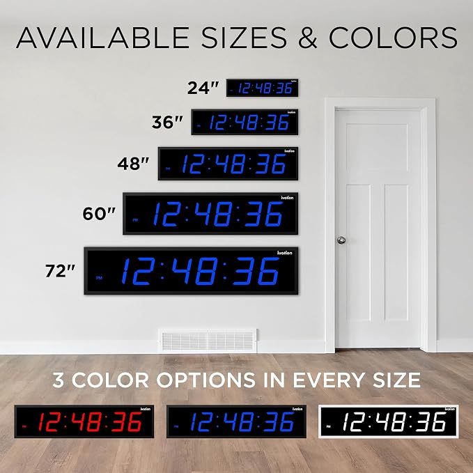 Ivation Oversized 36" Large Digital LED Clock | Big Digital Clock - Image 9