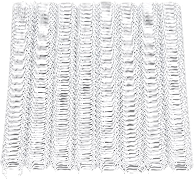 100 Pack Double Loop Wire Binding Spines, YolieraArt Wire Binding Spines, 7/16 Inch Binding Wire for Letter Size (80 Sheet Capacity, 100P, 3:1 Pitch, White)-DeskLoop Office