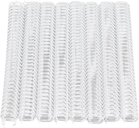 100 Pack Double Loop Wire Binding Spines, YolieraArt Wire Binding Spines, 7/16 Inch Binding Wire for Letter Size (80 Sheet Capacity, 100P, 3:1 Pitch, White)-DeskLoop Office