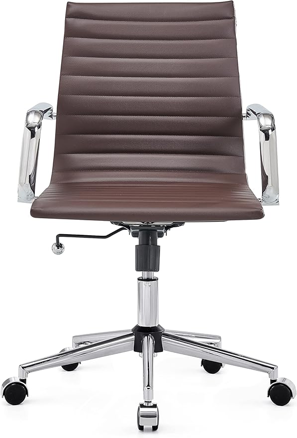 Chair, Desk Computer Chair ,with Armrests ,Ergonomic Office Chair for Home and Office, 17.32 x 22.83 x 35.43 inches, Multiple Colors (Brown)-DeskLoop Office