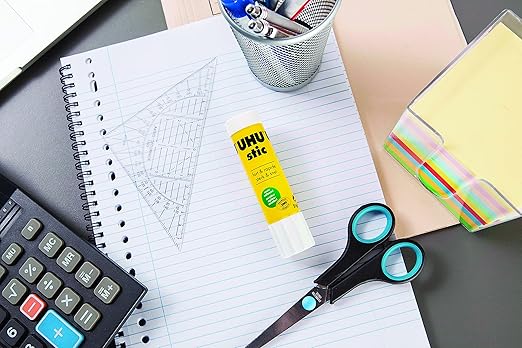 UHU All Purpose Glue Stick 12-Pack - White, Non-Toxic School Supplies, 0.74oz Strong-Bonding Permanent Adhesive, Washable Formula, Screw Cap Prevents Drying, Acid-Free Classroom Glue Sticks-DeskLoop Office