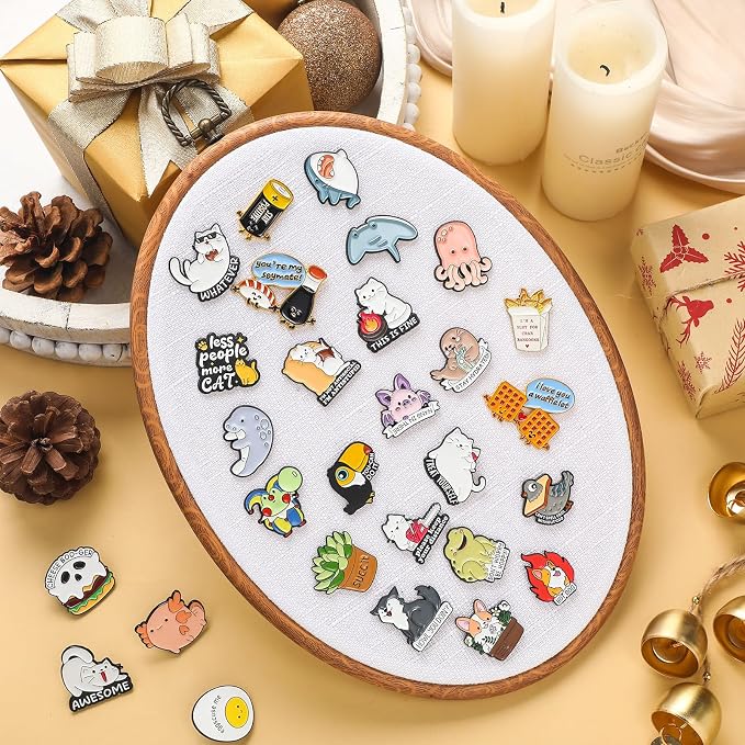Yalikop Pin Display Board Fabric Enamel Pin Boards Wall Hanging Brooch Earrings - Image 7
