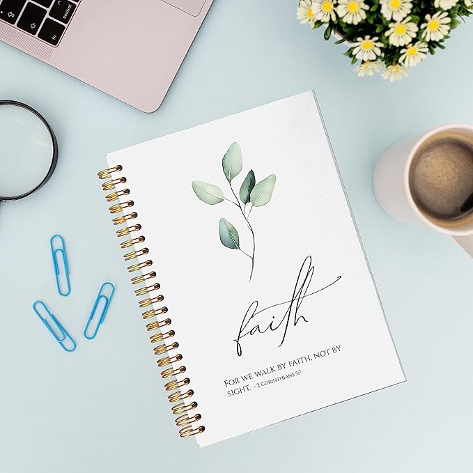 VNWEK Bible Scripture 2 Corinthians 5:7 For Me Walk By Faith Not By Sight Spiral Notebook Journal 5.5 X 8.3 Inches,Christian Lined Hardcover Spiral Notebook,Christian Gifts For Women Men Faith Teens-DeskLoop Office