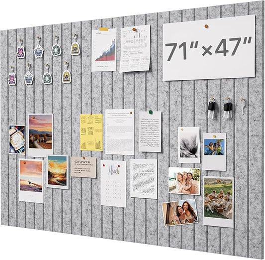 Soundsbay Large Cork Board, 71" x 47" Bulletin Board, 3 Pack Felt Wall Tiles Self-Adhesive, Pin Board for Walls Office Home Classroom Decor-DeskLoop Office