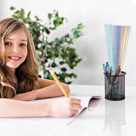 Mr. Pen- Plastic Rulers, 12 Inch, 6 Pack, Morandi Colors, Metric & Imperial, Clear Ruler Set-DeskLoop Office