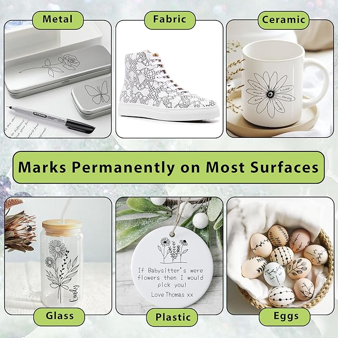 Ultra Fine Permanent Marker Bulk,24 Pack Ultra Fine Point Black Permanent Marker set, Felt Tip Pens Works on Plastic, Wood, Stone, Metal and Glass for Doodling, Marking-DeskLoop Office