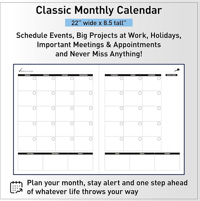 Day Planner - Professional Goal Planner, Calendar & Gratitude Journal to Increase Productivity, Time Management & Happiness - Vegan Leather Softcover, 24 Hourly Planner, Undated 6 Months Work Planner-DeskLoop Office