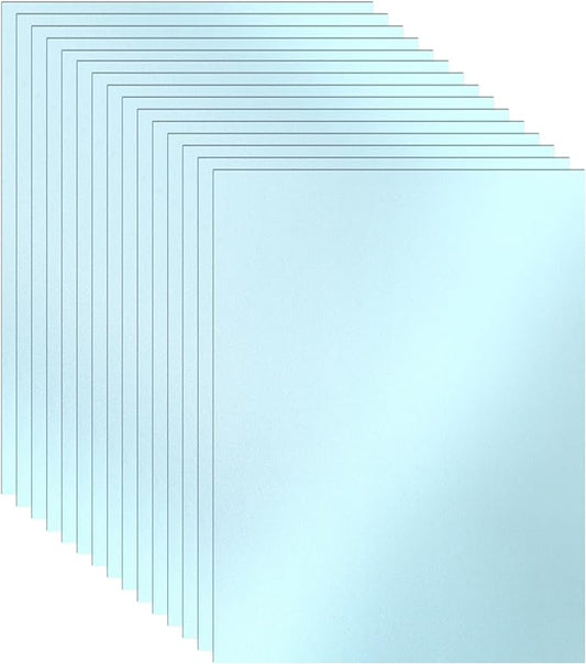 100 Sheets Light Blue Shimmer Cardstock 8.5 x 11 Craft Paper, 92lb Heavyweight Certificate Paper Card Stock for Wedding Invitations, Graduations, Greeting Cards, Making Cards, Office Printing-DeskLoop Office