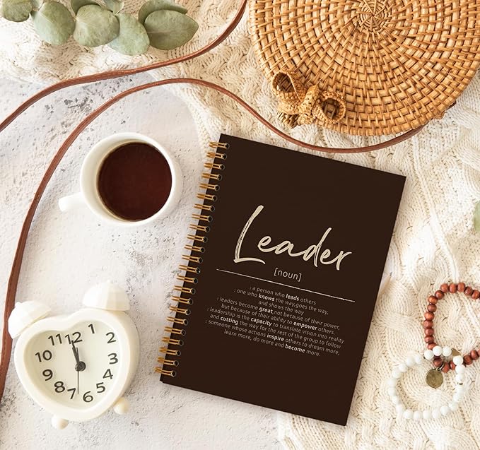 OXW Thank You Gifts for Leader, Meeting Notebook for Work, Appreciation Gift for Mentor Boss Manager, Office Supplies Leadership Gifts, Coffee College Ruled Hardcover Spiral Notebook 5.5 x 8.3