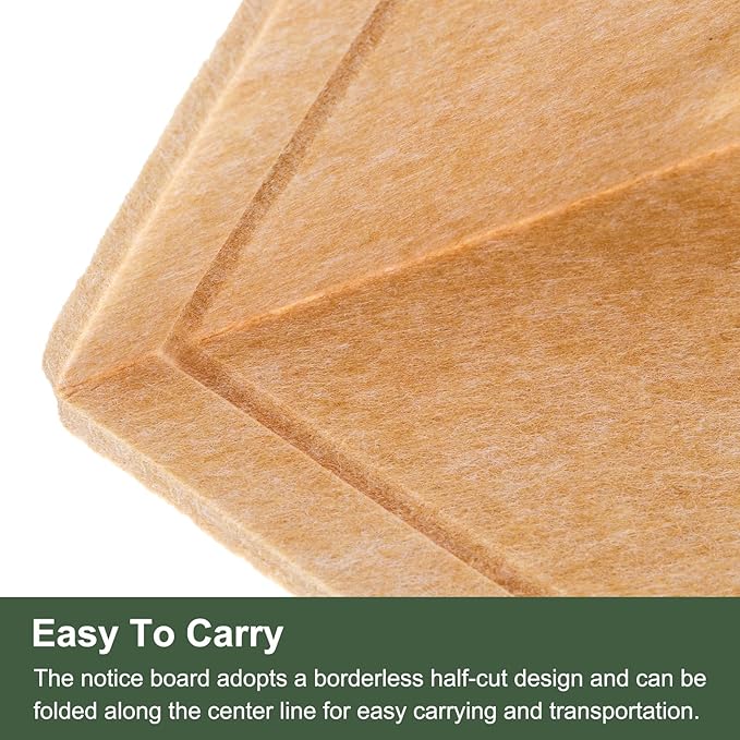 YOKIVE Felt Bulletin Board, 31.5 x 24 -Inch Foldable Decorative Pin Board Self Adhesive Felt Cork Board with 20 Pushpins, Great for Wall, Photo Display, Paste Note, Schedule(Beige Brown)-DeskLoop Office