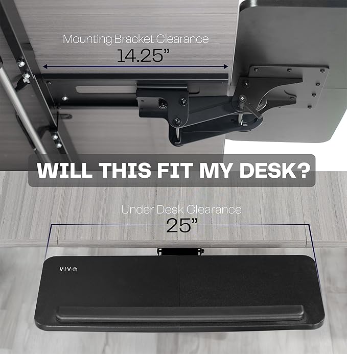 VIVO Adjustable Computer Keyboard & Mouse Platform Tray Ergonomic Under Table Desk Mount Drawer Underdesk Shelf (MOUNT-KB03B)-DeskLoop Office