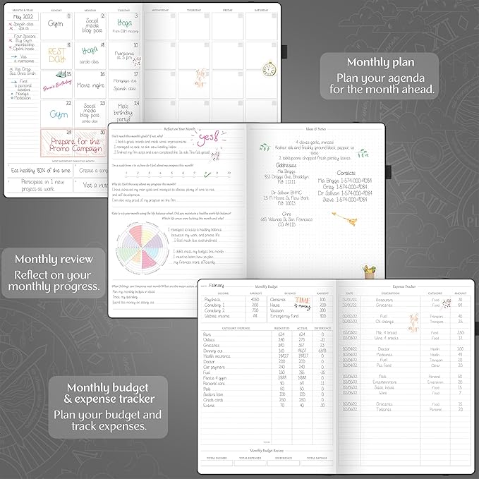 Legend Planner PRO Premium – Large Undated Weekly, Monthly & Budget Planner with Habit Tracker – Life Organizer for Time & Task Management, Goal Setting & Productivity – A4 Size (Black, New Cover)-DeskLoop Office