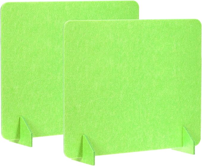 PATIKIL Desk Divider, 2 Set 24 x 24 Inch Acoustic Freestanding Desk Divider Desk Privacy Panel with 4 Pcs Support Feet for Library Office Workstation, Green-DeskLoop Office